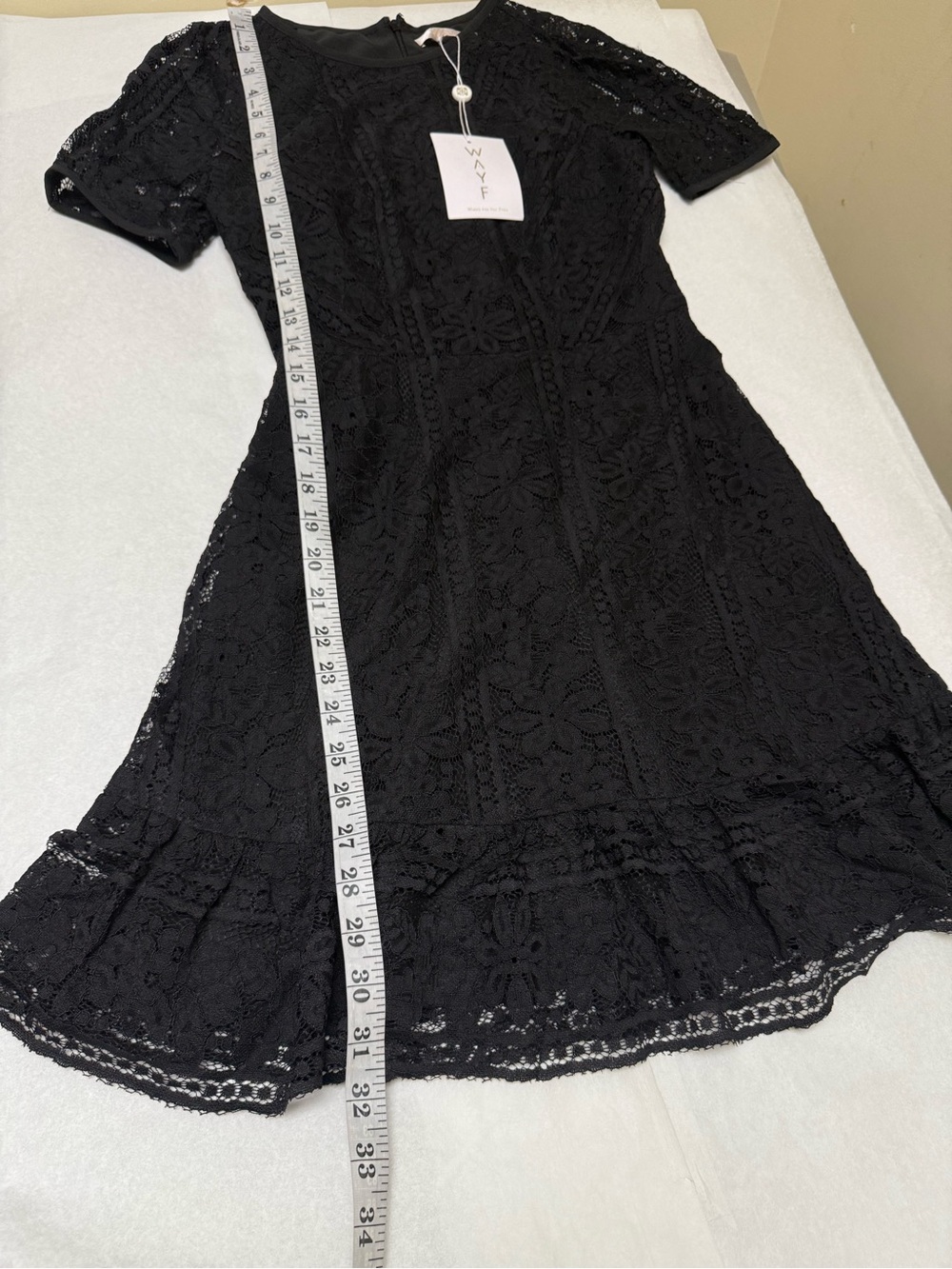 NwT🌻 Wayf | Dresses | Wayf Black Lace Embroidered Short Sleeve Dress 🌻 - Picture 5 of 11